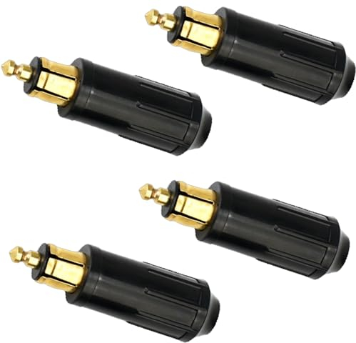 4 PCS DIN-Stecker, Zigarettenanzünder Stecker Europäischer Standard 12V DIN-Zigarettenanzünder-Adapter, kompatibel, DIN-Reparaturstecker mit Motorrädern
