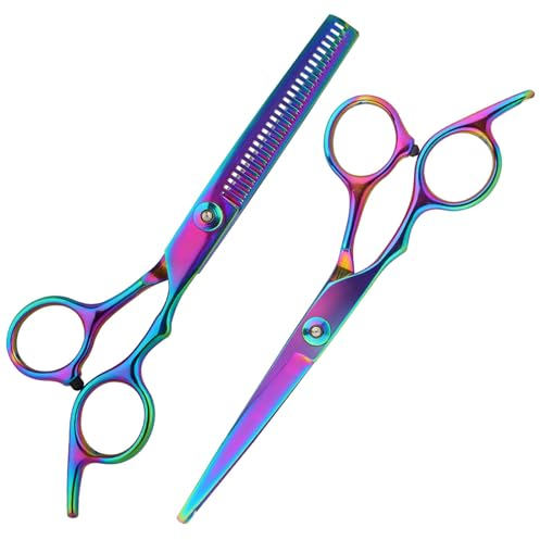 BSITSSS Forbici Parrucchiere, 2 PCS Forbici Capelli Professionali Forbici per Sfoltire i Capelli Set Forbici Barba, per Sfoltire E Modellare, Adatto A Casa, Parrucchiere, Parrucchiere