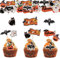 Halloween Tortendeko,100 Stück Halloween Kürbis Tortenaufleger, Halloween Cupcake Toppers,Dessert Deko Halloween Motto Partyzubehör Halloween Torten Deko