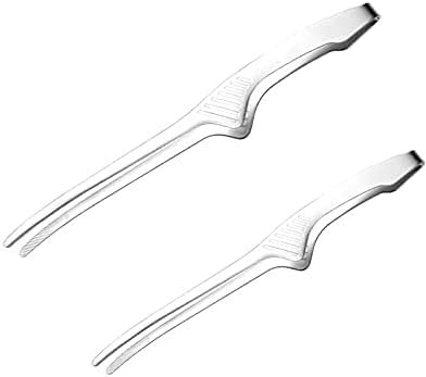 HUIHHAO Kochen BBQ Food Barbecue Clips Edelstahl Grill Kochen Chief Tong Küche Brot Backen Outdoor Zangen(03roundm)