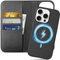 SHIELDON Case for iPhone 16 Pro 5G 6.3, Genuine Leather 2 in 1 Detachable Wallet Case with Card Slots [Kickstand][RFID Blocking] Magnetic Wireless Charging Case Compatible with iPhone 16 Pro - Black