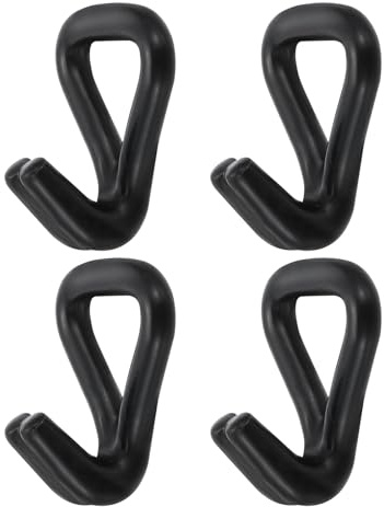 PATIKIL 4 Pack Ratchet Double J Hook Load 2204 LBS for 7.5mm Tie Down Strap Webbing on Car Truck Trailers Towing Strap, Black