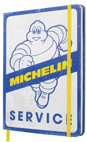 Nostalgic-Art Carnet rétro, A5, Michelin – Service – Idée cadeau pour fans de moteur, Official License Product (OLP), Bullet Journal dotted, design vintage