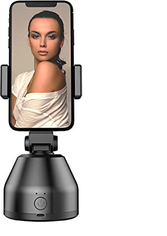SCRUBY 360 Rotation Face Tracking Selfie Stick Tripod Object Tracking Holder Camera Gimbal With Ring Light For Photo Vlog Live Video Re(Black)