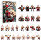Stoppuhren Timer Uhr 2024 Weihnachten Urlaub Adventskalender Lustiger Weihnachtsmann Weihnachten Adventskalender 2D Ornament Set Weihnachten Home Flat Style Big Timer Sport (Rot, 27x19x3.5)