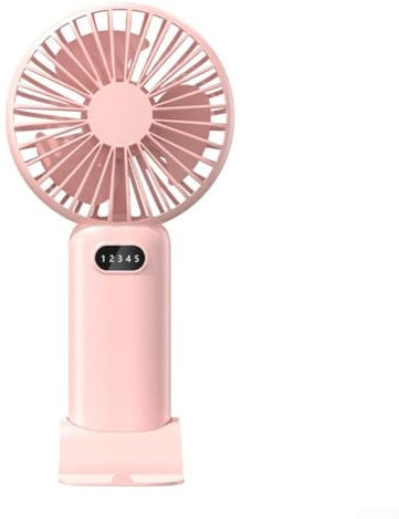 Zilimontt Mini ventilador portátil de mano recargable por USB, ventilador de escritorio eléctrico, funcionamiento silencioso con soporte para viajes, oficina, hogar, blanco, azul marino, rosa (rosa)