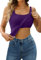 Charmo Damen Baumwoll Tank Top mit Träger BH Verstellbare breitere Träger Camisole Basic Cami Tanks Lila