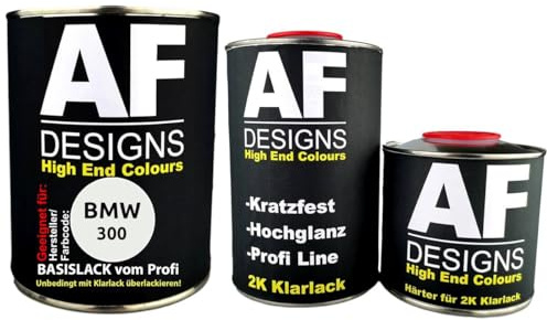2.5 L Car Paint Set Suitable for BMW 300 Alpine White III Clear Varnish Hardener Base Coat Repair Paint Ready to Spray
