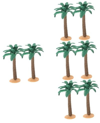 VOSAREA 4 Ensembles Palmier en Plastique Ornements De Palmier Modèles De Mini Palmiers Modèle De Palmiers Mini Modèle De Plante De Table De Sable Arbres Modèles Green PVC 2 Pièces * 4