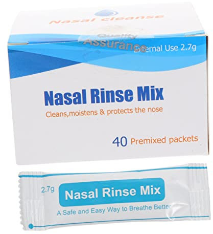 IWOWHERO Nasenspülsalz 2,7g x 40 Beutel Fein Gemahlene Schnell Lösliche Nasenspülmischung Salzhaltig Ohne Jod Für Sanfte Nasenspülung Bei Erwachsenen Und Kindern