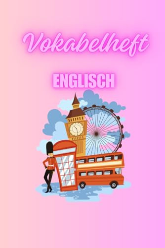 Vokabelheft Englisch: Vokabelheft Englisch, rosa, liniert, 2 Spalten