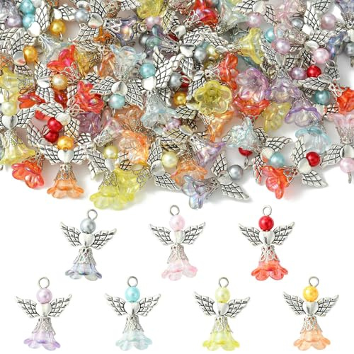 Stiesy Verschiedene Formen, bunte Acryl-Charms für DIY-Schmuck, Bastelzubehör