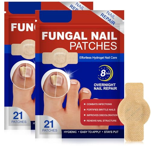 Nagelpilz Pflaster, 42 Stück Fungal Nail Patches, Mehrzweck Fungal Nail Patches Nagelpilzr, Nagelpflaster für Beschädigte Nägel und Erscheinungsbild Verfärbter Näge