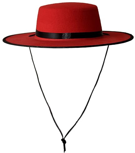 Wildarms Hut im Córdoba-Stil für Erwachsene und Teenager, traditioneller spanischer Sombrero-Hut Mariachi, Flamenco, Charro, Halloween-Kostüm, Rot