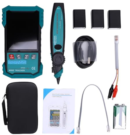 Tester per cavi di rete con rilevazione di tensione POE, tracker, lunghezza RJ45 (400 m), test di passaggio, indicatore di porta lampeggiante, kit di test LAN per manutenzione Ethernet/Internet