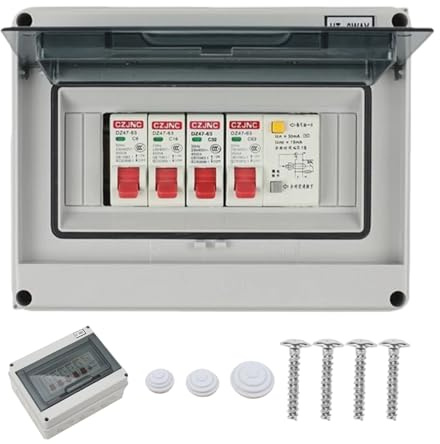 Sicherungskasten Aufputz 4 Wege Leistungsschalter: WIYETY IP65 Aufputz Verteilerkasten, 4-Wege-Circuit-Breaker Sicherungskasten Aufputz, Wasserdichte Verteilerkasten für Garagen und Wohnmobile