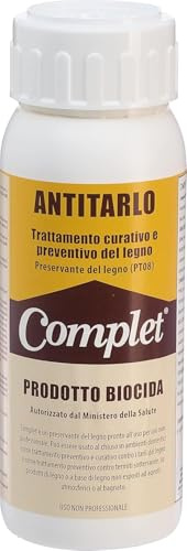 Complet Antitarlo Biocida per Legno, Inodore e Incolore, Protezione Mobili, Parquet e Oggetti in Legno, Flacone 500ml