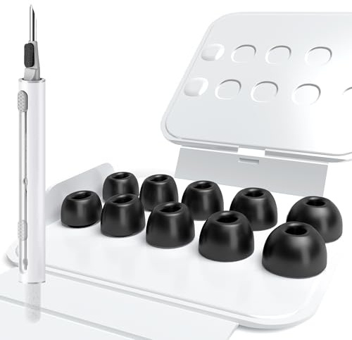 Seltureone 5 Paare Memory-Schaum-Ohrstöpsel für AirPods Pro 3 (2025) mit Reinigungskit, Es bietet ultimative Bequemlichkeit, ist Anti-rutsch und weich schmerzfrei für AirPods Pro 3 Aufsätze
