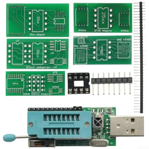 CH341A Programmierer v1.7, mit dediziertem 1,8-V-Level-Umwandlungsmodul und komplettem Adapter-Set für breite Chip-Kompatibilität
