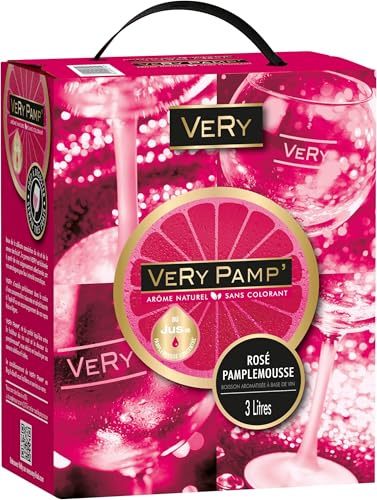 Very Pamp' - Vin Rosé Pamplemousse - Bag in Box (3L) - Boisson aromatisée à Base de Vin (Lot de 5)