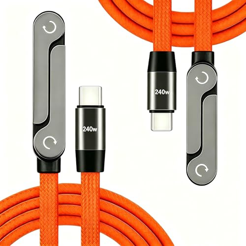 LEVMEK Set 2 Cavi USB-C 240W con Supporto Telefono Integrato Invisibile, Cavo USB-C a USB-C Ricarica Rapida PD 3.1 1,5 m Nylon Intrecciato per iPhone 16 15 MBook Galaxy S25 iPad Laptop Gaming
