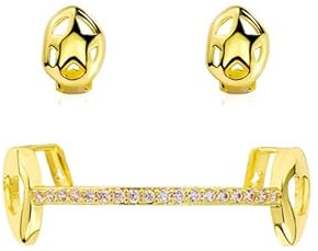 18 Karat vergoldeter Grillz 1 Set Zähne Grills Hip Hop Iced Out Diamant Grills für Ihre Zähne Grillz für Männer und Frauen Rapper Kostüm Extra Molding Bars, One Size, Messing, Kein Edelstein