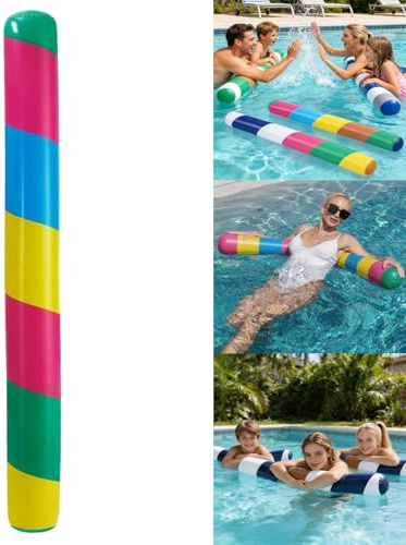 Aufblasbare Schwimmnudeln & Poolnudel, 155cm Schwimmstange für Kinder & Erwachsene, Schwimmhilfe für Schwimmbad, Pool Spielzeug für Schwimmer, Sommer, Urlaub, Strand, Party (Mehrfarbig)