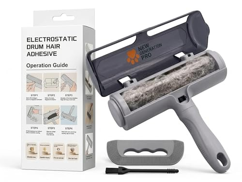 New Generation Pro Brosse Anti Poils Chien Chat – Ramasse Poils Animaux Double Sens avec Récupérateur Intégré – Toilettage Réutilisable Canapé Vêtements Tapis Voiture – Poils Courts Longs