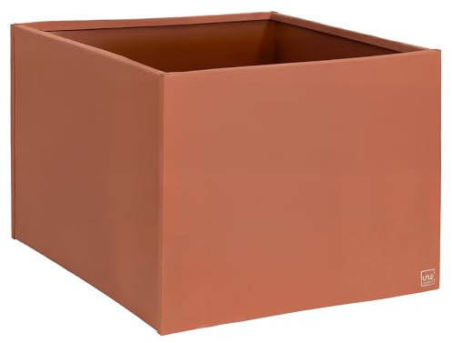 UNUS Pflanzkübel Metall quadratisch inklusive Teichfolieneinsatz rost | 80x80x80cm, Wetterfestes Pflanzbeet für Garten, Balkon & Terrasse