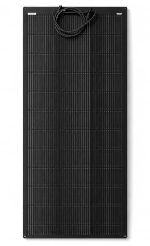 SOLARTRONICS Panel solar monocristalino flexible, 150 W, todo negro, 1355 × 590 × 3 mm, 4,5 kg, 7,71 A
