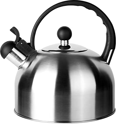 Rossetto-Tetera para induccion,hervidor de agua gas,INOX premier, 2.5 L, con silbato y mango antiquemaduras,aptas para todo tipo de fuegos