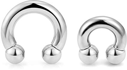 AceFun Großes Hufeisen Piercing CBR Barbell Stab Chirurgenstahl Edel Innengewinde Septum Helix Tragus Lippe Brust Augenbraue Ohr Intim usw 4mm