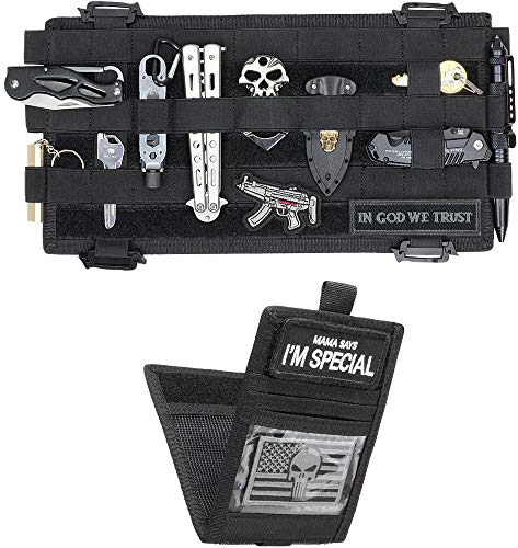 WYNEX Molle Visor Panel Organizer, Tactical Car Sonnenblende Abdeckung Molle Gurtband Kompatibel Elastic Slots Fahrzeugvisier Aufbewahrungstasche mit 3 Gummibändern Kompatibel F150 F550 Tundra