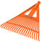KOTARBAU® Robuster Rechen 435 mm Laubbesen Laubharke Fächerbesen Laubfeger Laubfächer Harke Gartengeräte Gartenwerkzeug Orange Laubrechen aus Kunststoff ohne Stiel