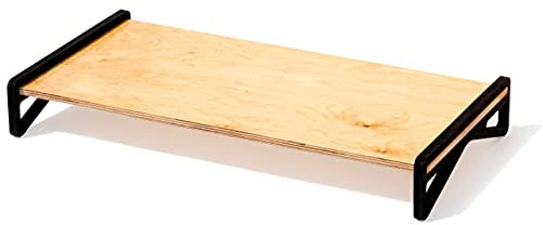 BOREEN Soporte de Monitor Ordenador portátil pc y Elevador en Madera Natural