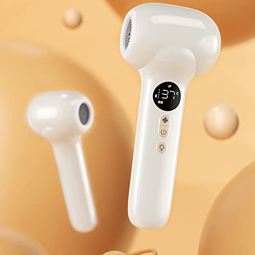 XBSXP Secador de Pelo inalámbrico con Pantalla LED, Mini secador de Pelo Recargable con luz LED, Secadores de Pelo portátiles de Viaje, para niños pequeños,