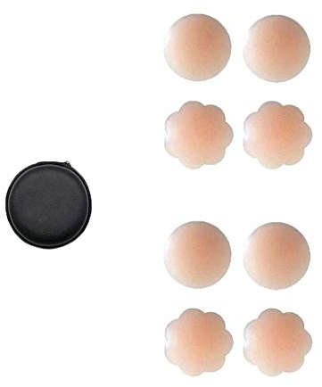 4 Paar Nipple Covers Nippelpads Ultra Dünne Damen Nippel Covers Wiederverwendbar und Selbstklebende aus Silikon Aufkleber Nippelabdeckungen Lift Brust Sexy unsichtbar Dessous