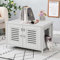 The Fellie Cat Litter Box Enclosure, Wooden Cabinet Hooded Litter Tray, Hidden Cat Litter Box Furniture with Double Doors & Ventilation Holes, Indoor House, End Table, L70*W48*H45cm, Lilac White