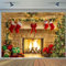 2.1x1.5m Foto Hintergrund Weihnachten Kamin Vintage Xmas Baum Strümpfe Winter Fotografie Hintergrund Familie Kinder Porträt Fotoshooting Weihnachten Party Dekorationen Banner Fotowand Requisiten