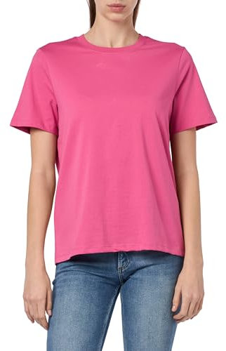 PIECES Pcria SS Solid Tee Noos BC T-Shirt, Ibis Rose, XS Femme