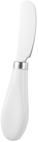 perfk Käsestreicher Buttermesser, Porzellangriff, Brottoaststreichermesser aus Edelstahl für Sandwiches, Kuchen, Weiß