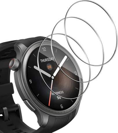 TUTUO Schutzfolie Kompatibel mit Amazfit Balance für Panzerglas, [3 Stück] HD 9H Displayschutz Folie, Anti-Kratzen Blasenfrei, Hochauflösende Schutzglas Folie