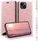 HUOUH for iPhone 14 6.1 Wallet case with RFID Blocking PU Leather,Flip Folio Book covers,Credit Card Holder Shockproof Phone case Women Men for Apple 14 case Rose Gold