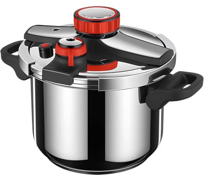 FUYAO 10L Pressure Cooker, Stainless Steel High Pressure Pot with Three-Speed Adjustment and 9 Security Systems, Easy Opening Closing Lid, Works on All Cooktops