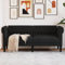 ChicAbode Chesterfield-Sofa 2-Sitzer Schwarz Stoff Couch mit Armlehnen Rückenlehne Stützbeine, Polstersofa für Wohnzimmer, Couchgarnitur, Modern