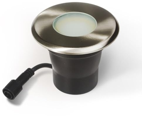 PRO CONNECT LED Bodeneinbaustrahler Edelstahl Ø 12 cm 230V | Warmweiß | Wasserdicht | Für Gehwege, Terrasse, Einfahrt & Garten