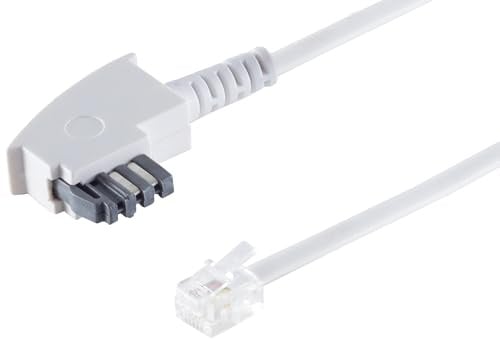 1aTTack.de 1x 6m - TAE-N auf RJ11 6/4 Telefonkabel 6P4C Anschlusskabel mit Internationaler Belegung für Anrufbeantworter Fax Modem