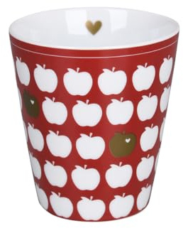 Krasilnikoff - HM1158 Happy Mug Apples, scarlett red - Äpfel | Mikrowelle geeignet