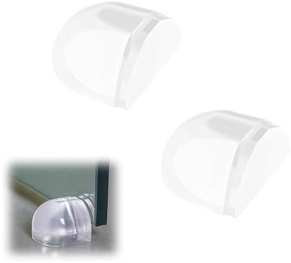 Tingliyi Floor Door Stop, Self Adhesive Door Stoppers Skirtings, 2Pcs | Resilient Plastic Material, Self Adhesive Base Prevents Wall Noise and Impact, Suitable for Skirtings, Door Bottoms