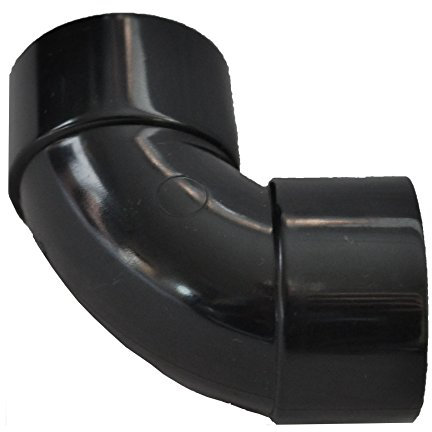 Solvent Black 50mm (56mm) Waste Pipe Swept Bend - Pack of 2